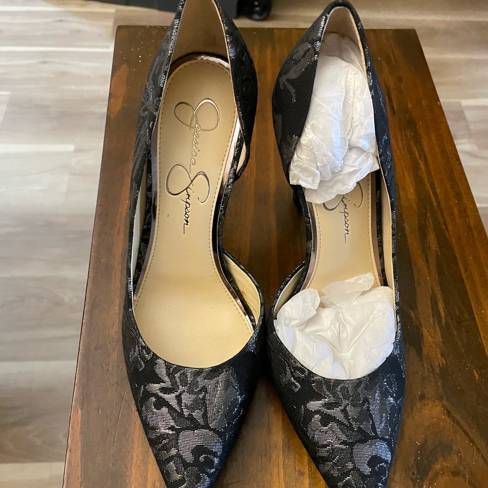 Jessica Simpson Black Lace Heels